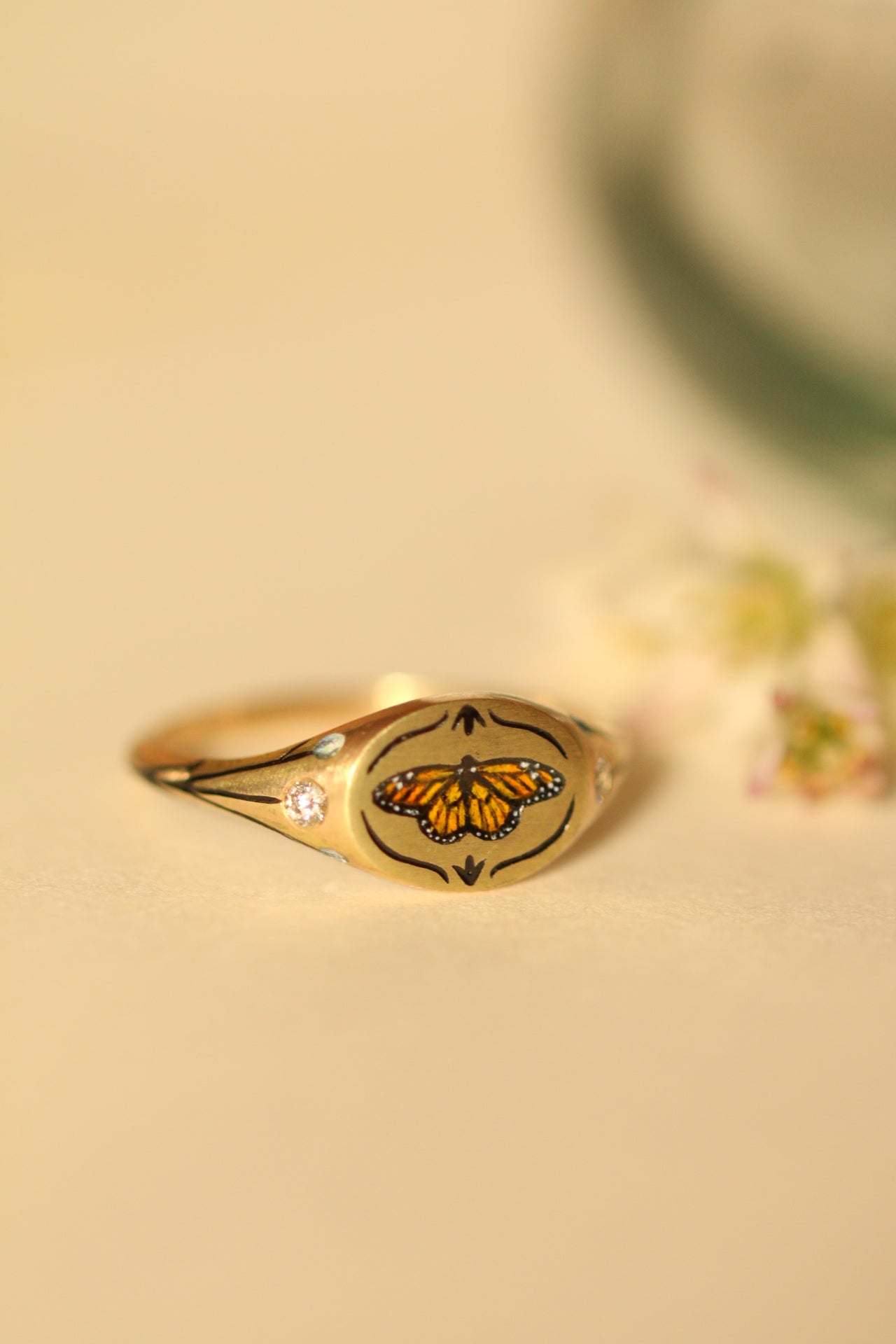 Deposit for custom 14k solid gold monarch ring- for Bella