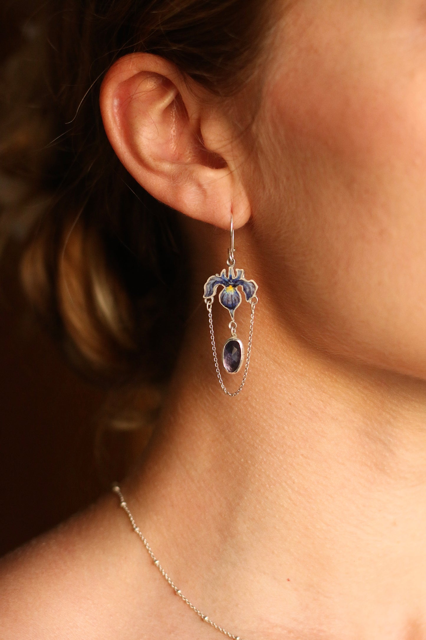 Enamel Iris earrings (preorder)