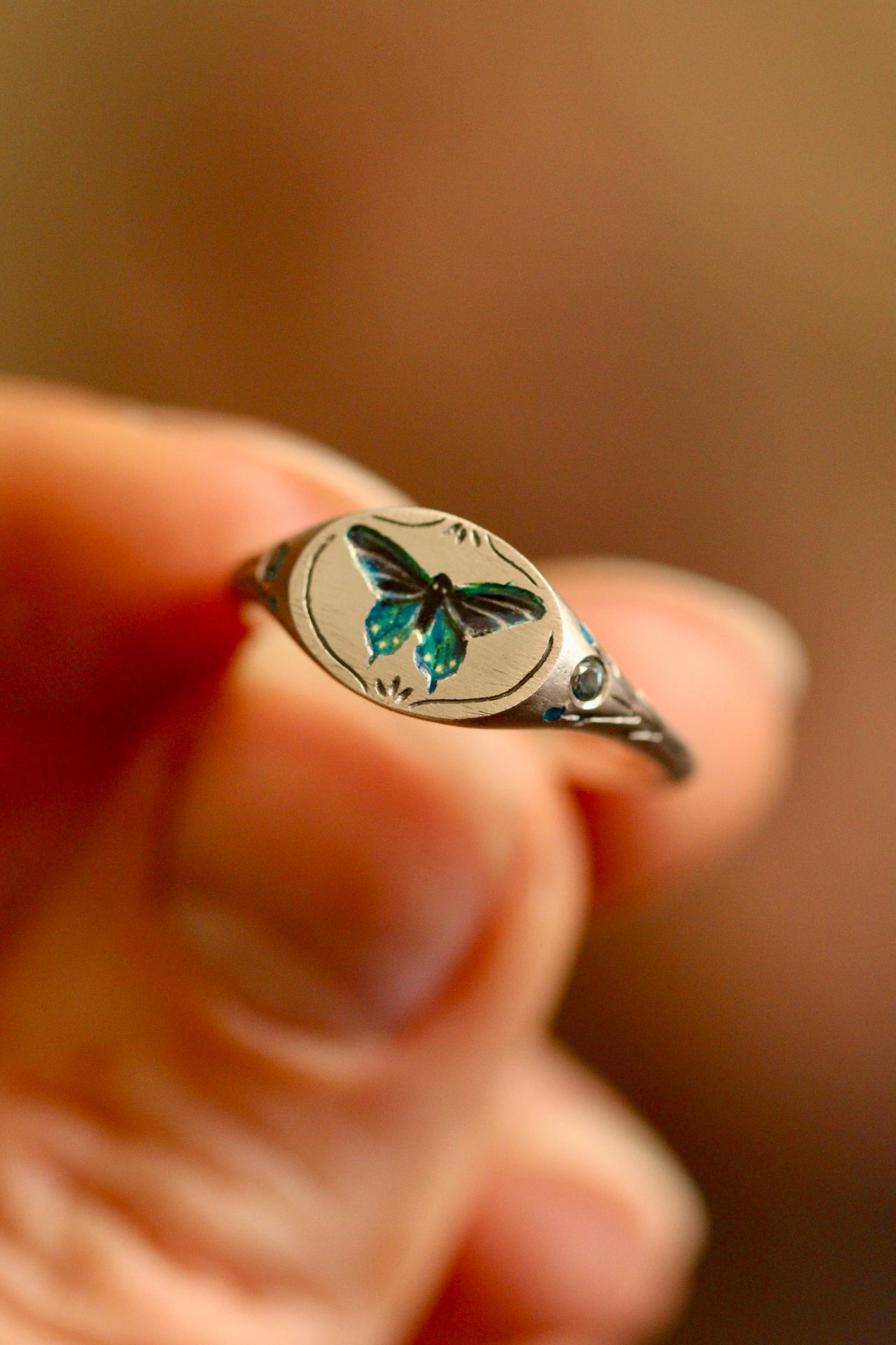 Pipevine swallowtail signet ring preorder- Deposit for Winifred