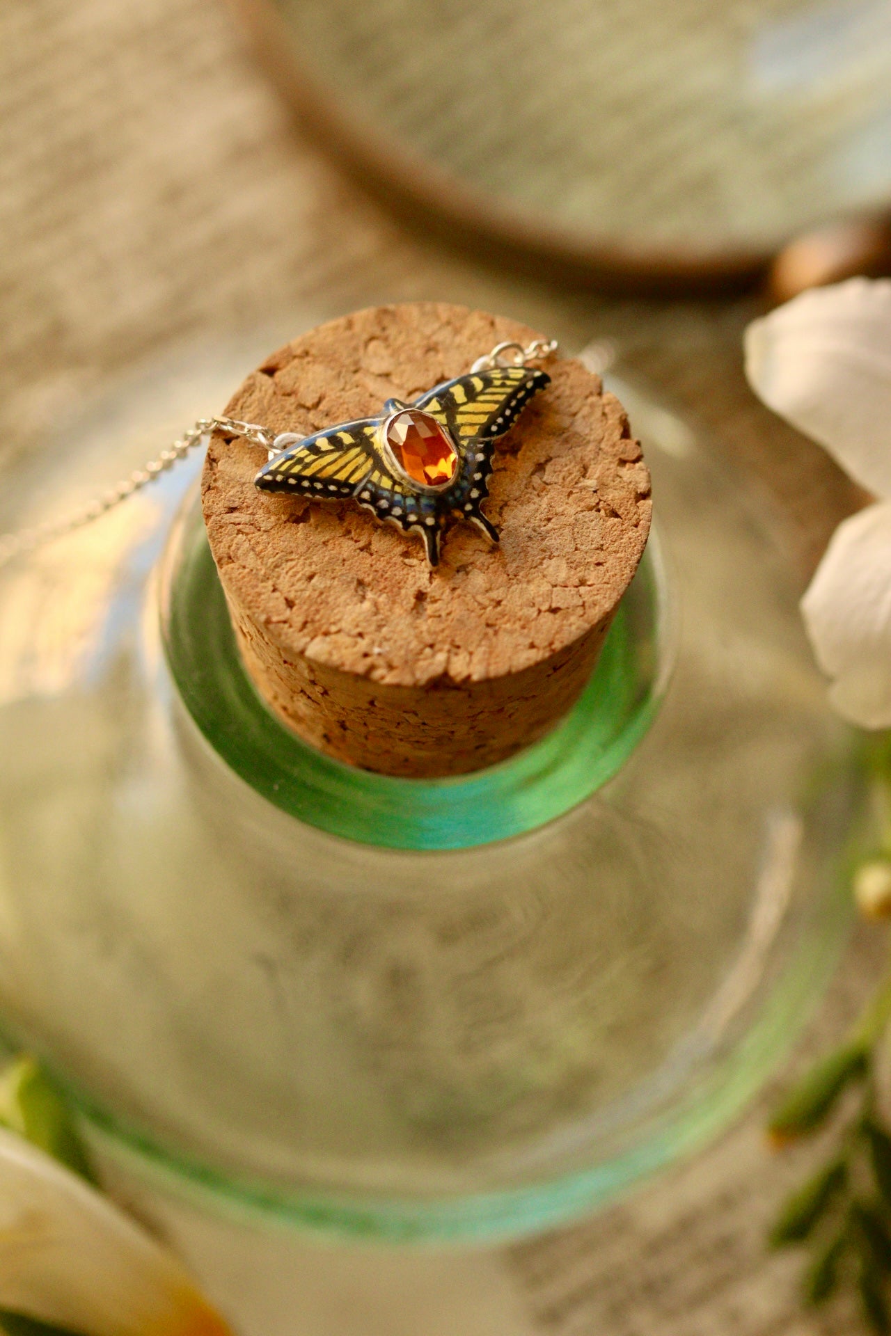 Mini yellow swallowtail pendant