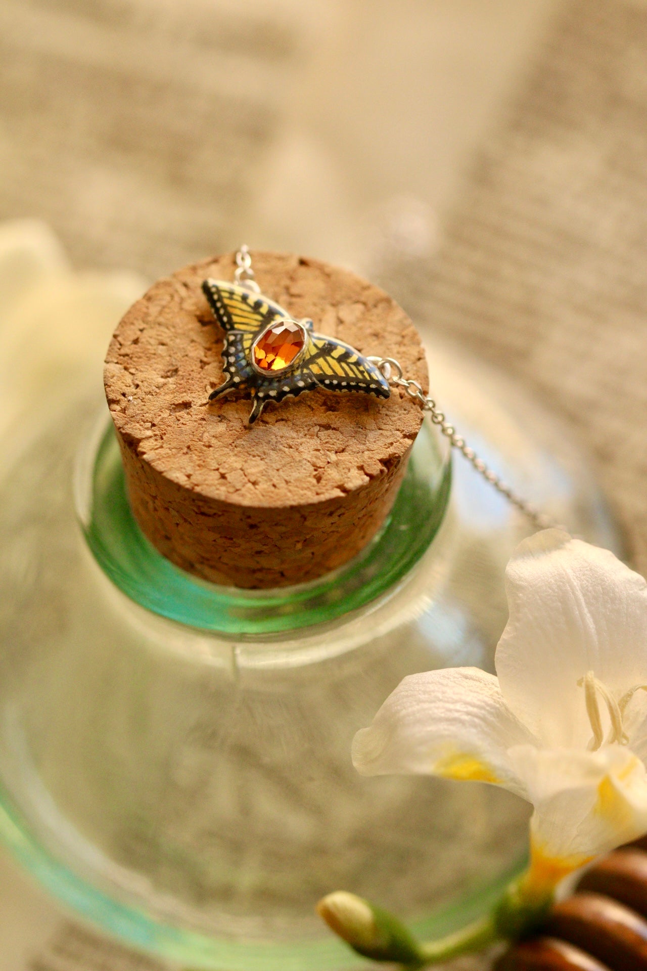 Mini yellow swallowtail pendant