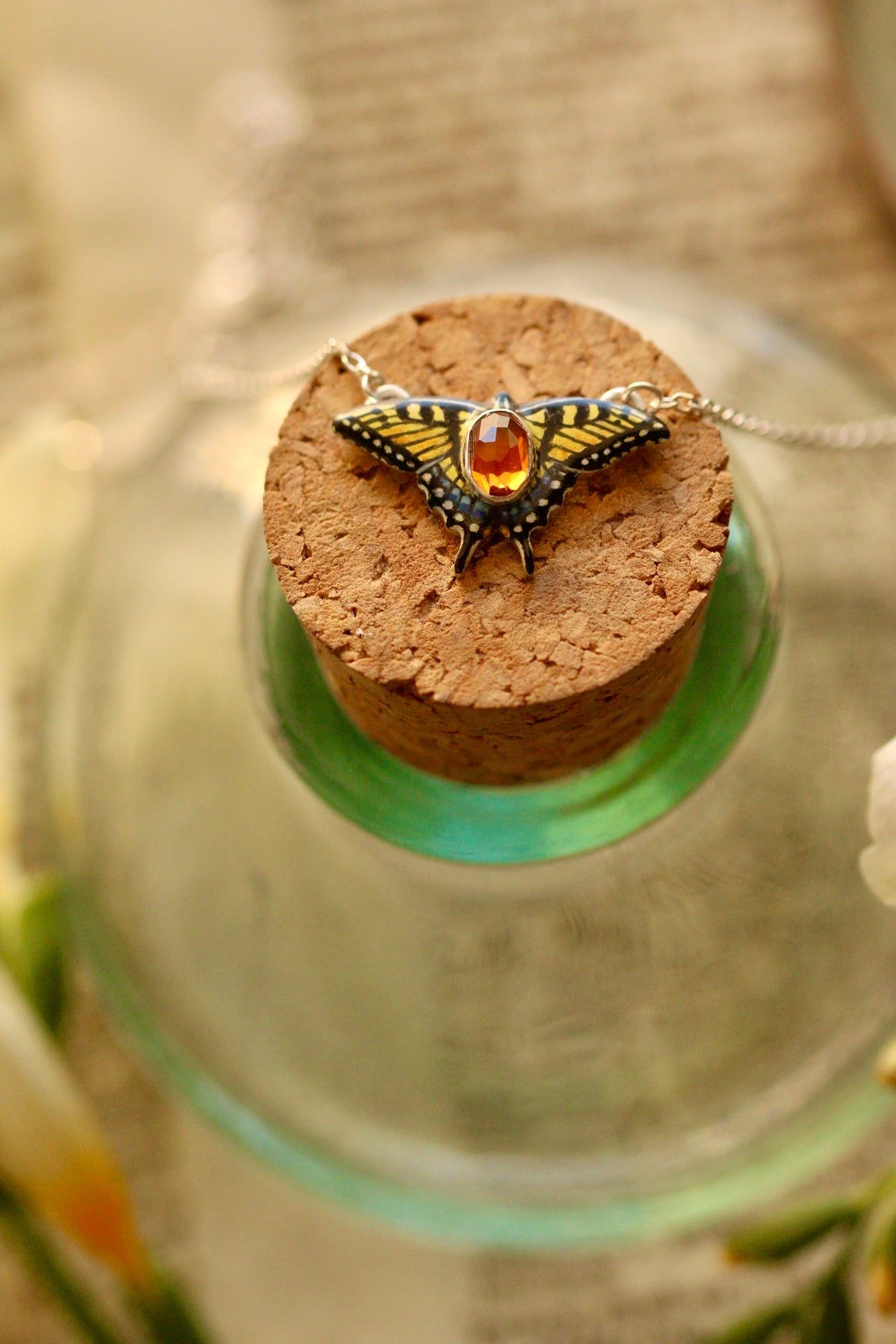 Mini yellow swallowtail pendant