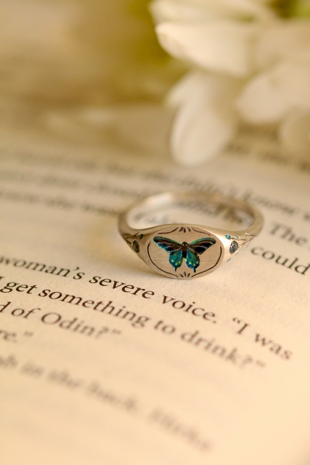Pipevine swallowtail signet ring- US size 6 3/4