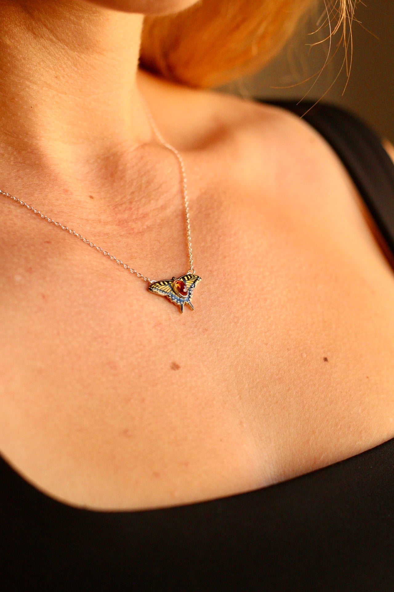 Mini yellow swallowtail pendant