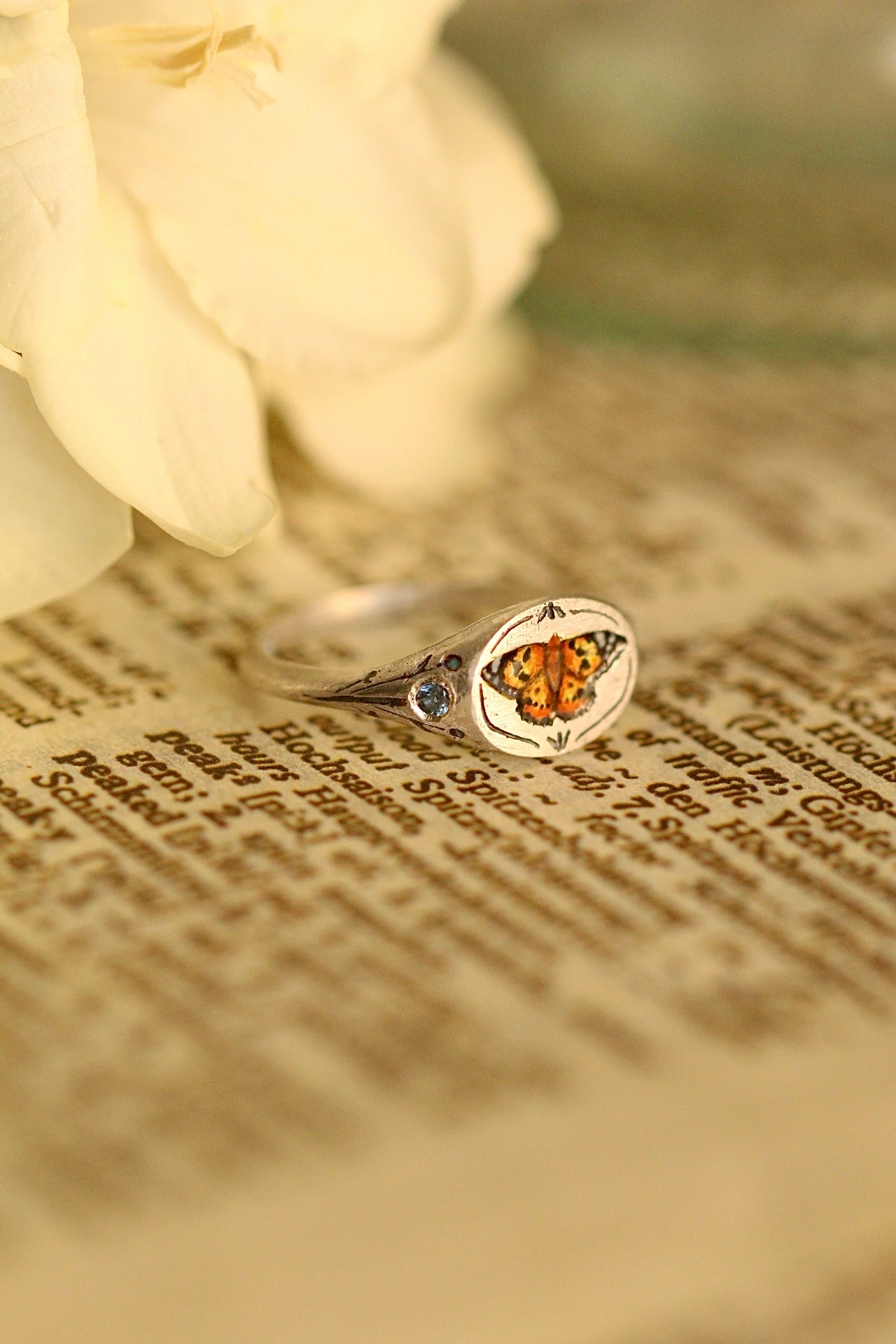 Enamel signet ring preorder