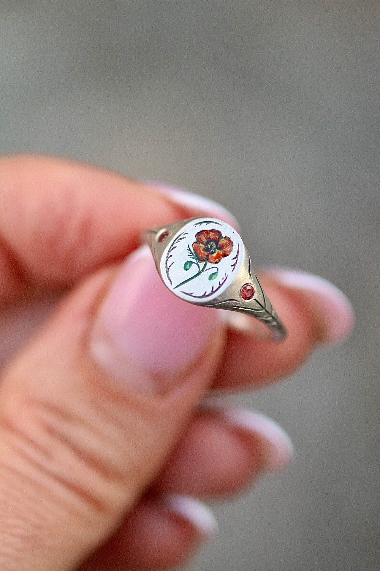 Enamel signet ring preorder