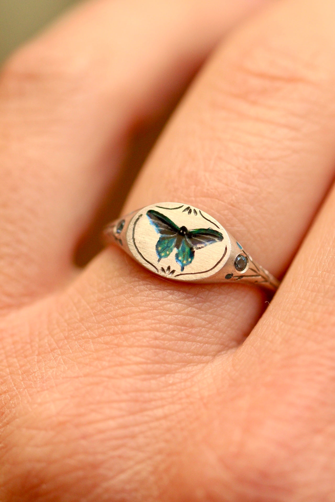 Enamel signet ring preorder