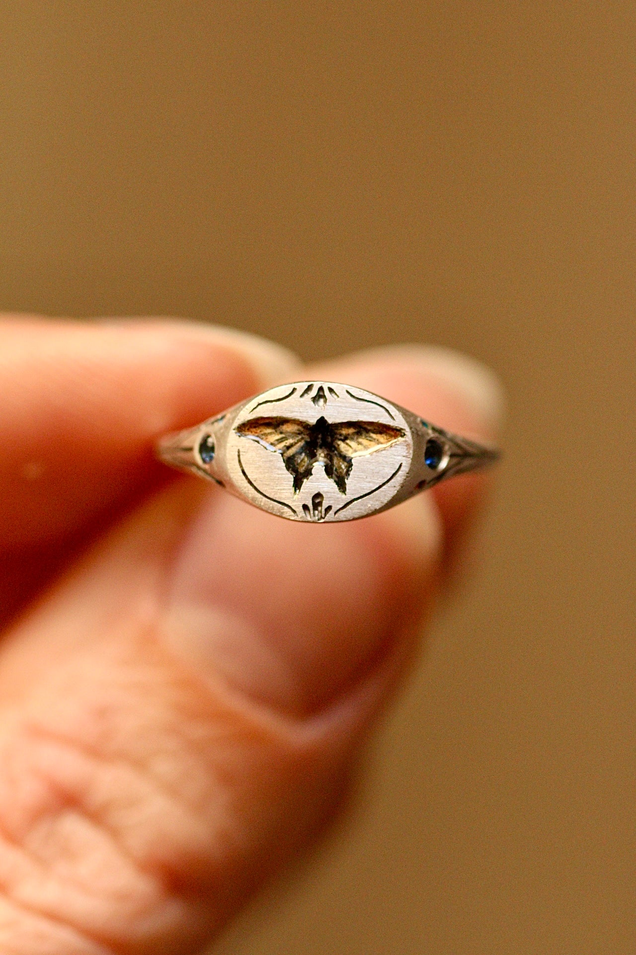 Enamel signet ring preorder