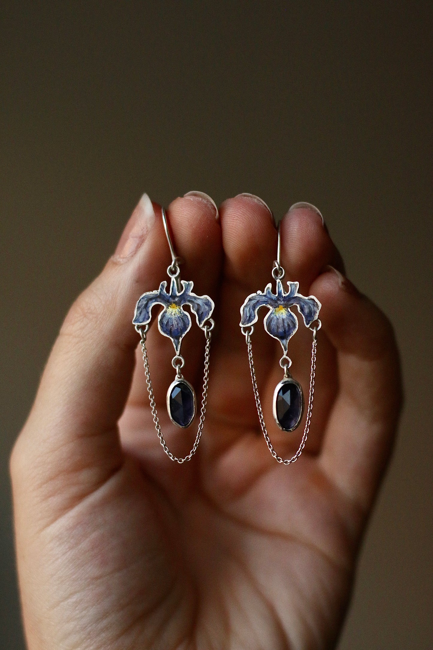 Enamel Iris earrings (preorder)