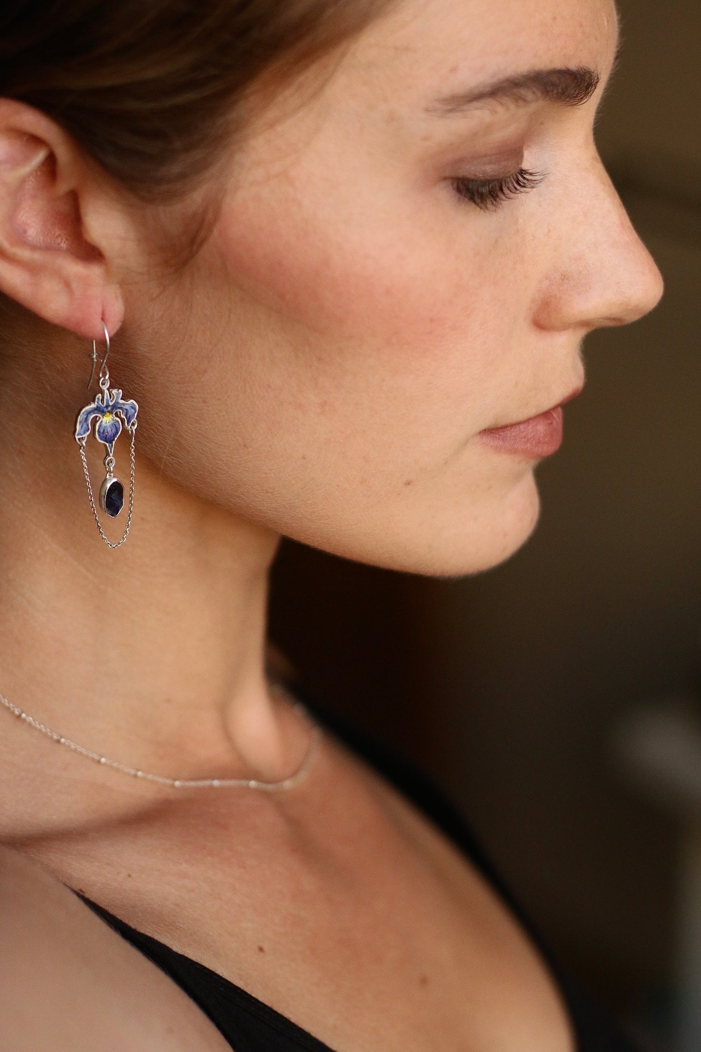 Enamel Iris earrings (preorder)