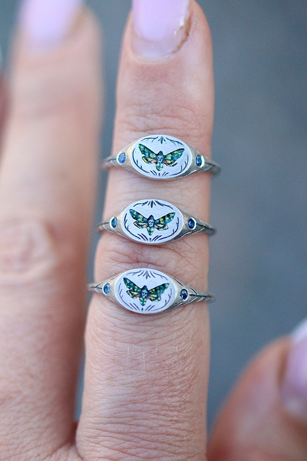 Enamel signet ring preorder