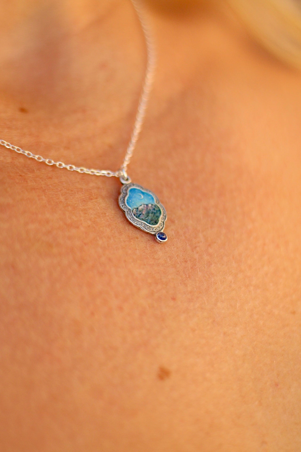 Take me to the mountains portal pendant