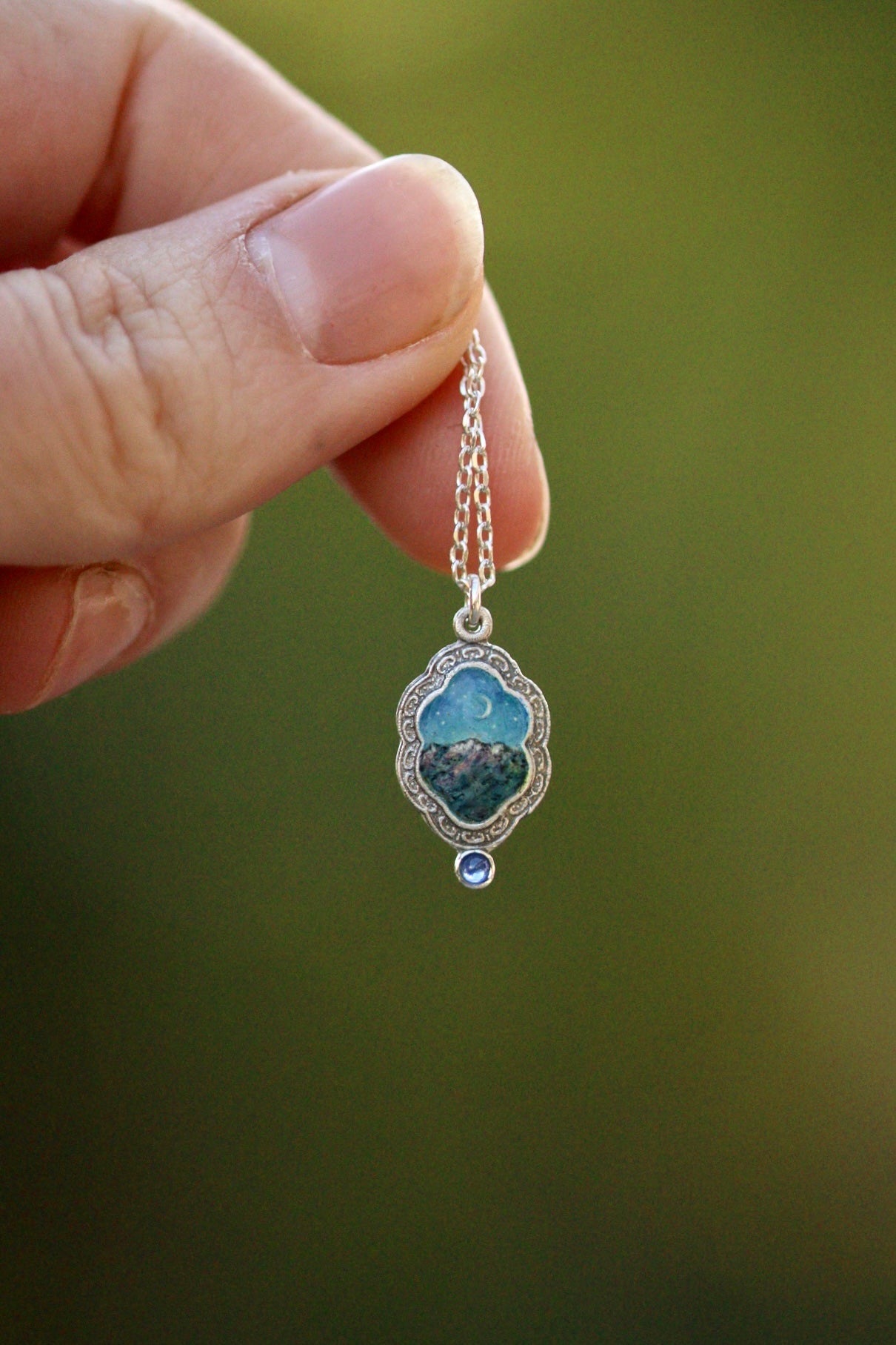 Take me to the mountains portal pendant