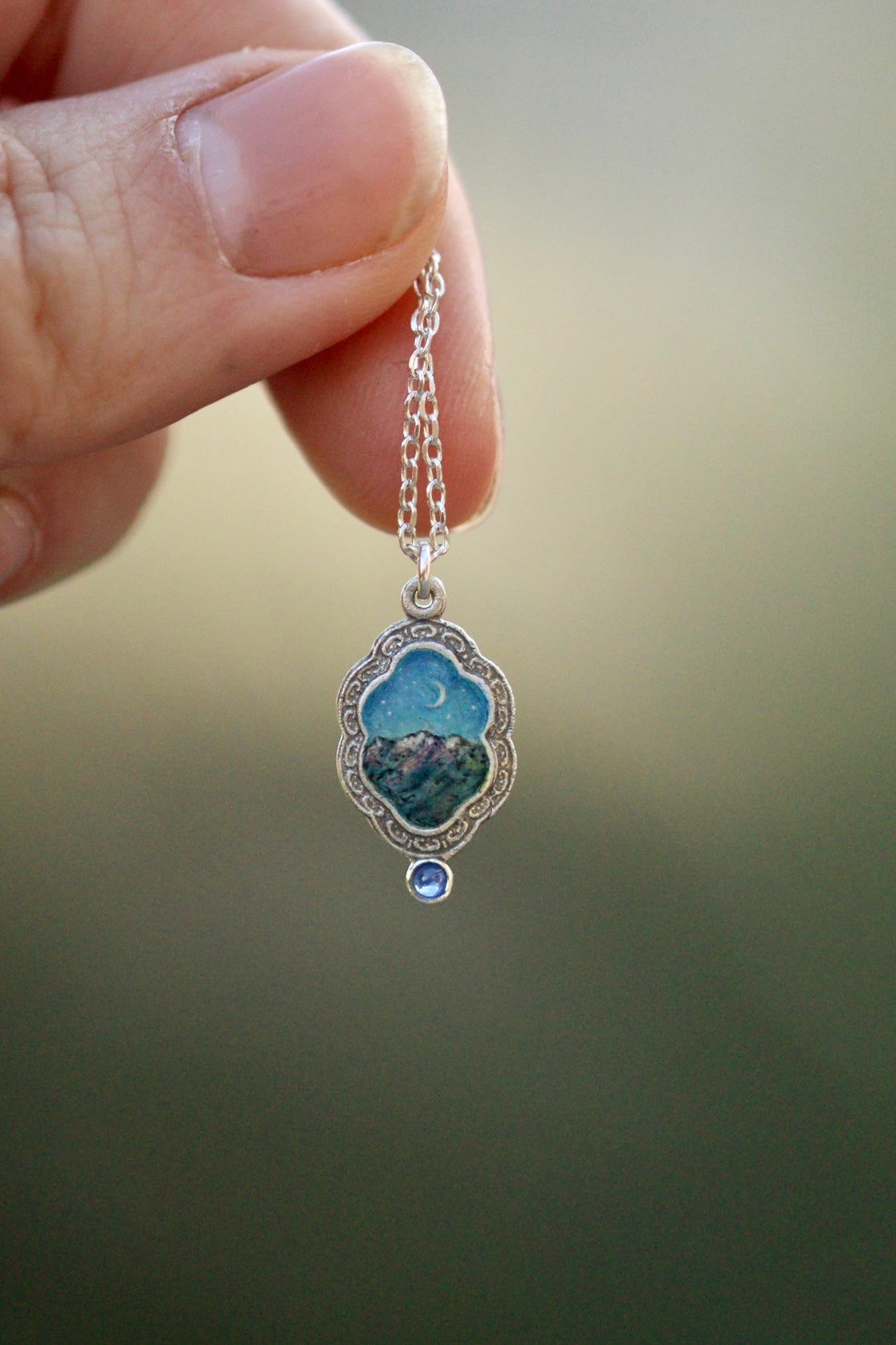 Take me to the mountains portal pendant