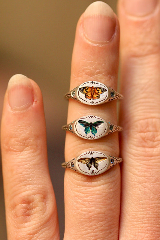 Enamel signet ring preorder