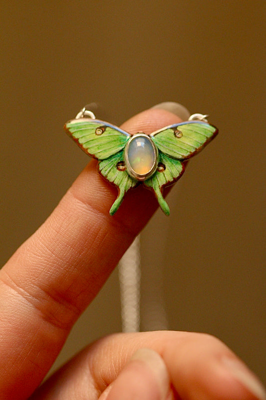 Luna moth pendent
