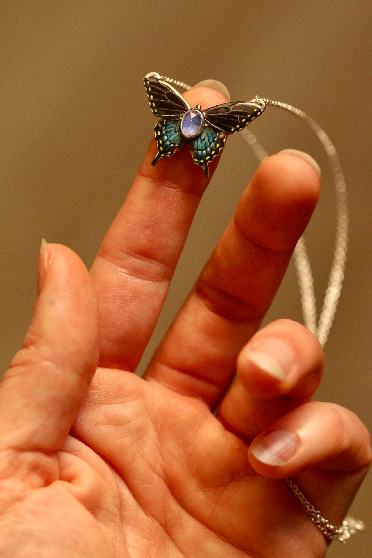 Black swallowtail pendant