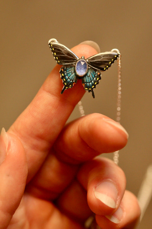 Black swallowtail pendant