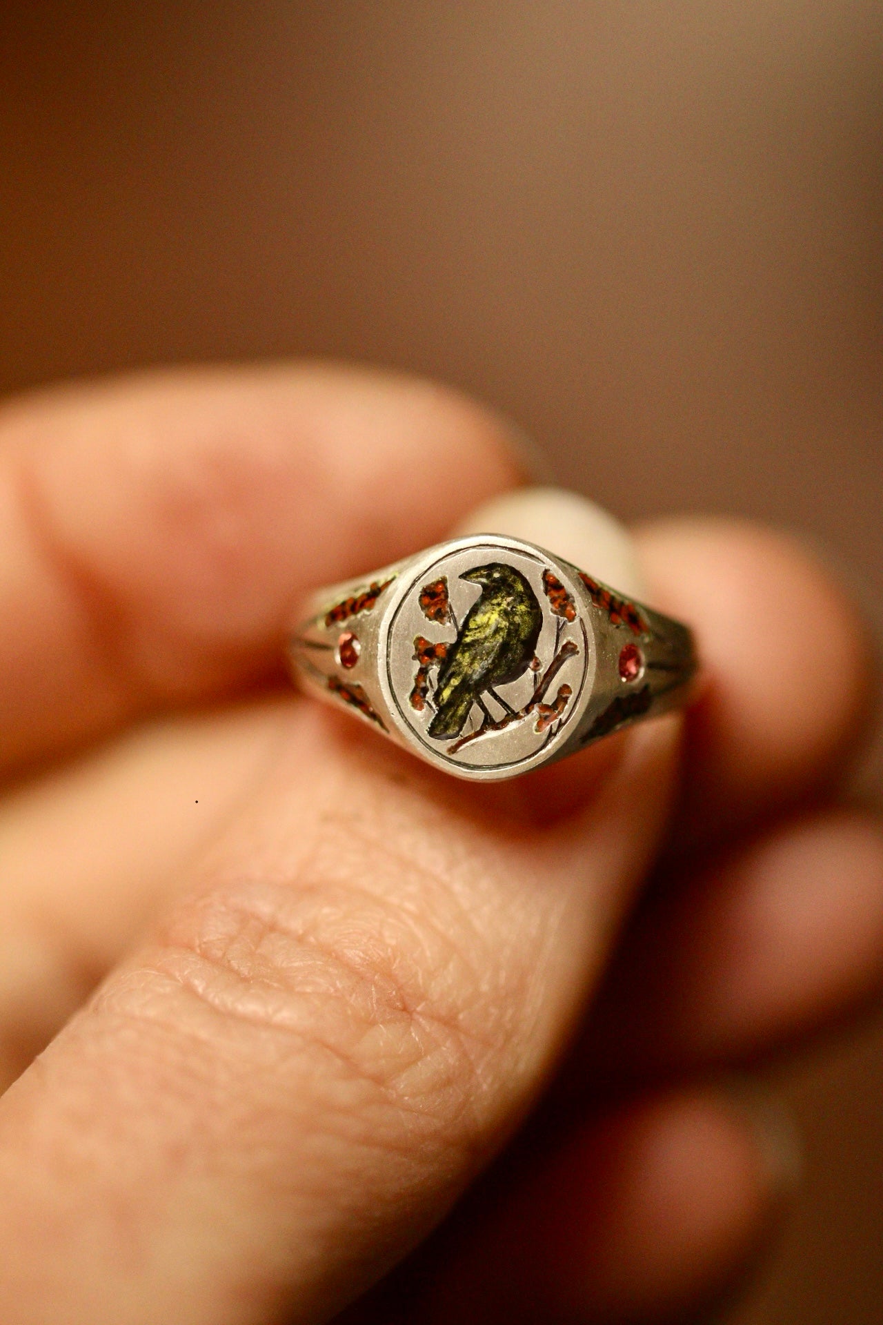 Crow signet ring (U.S. size 8.5)