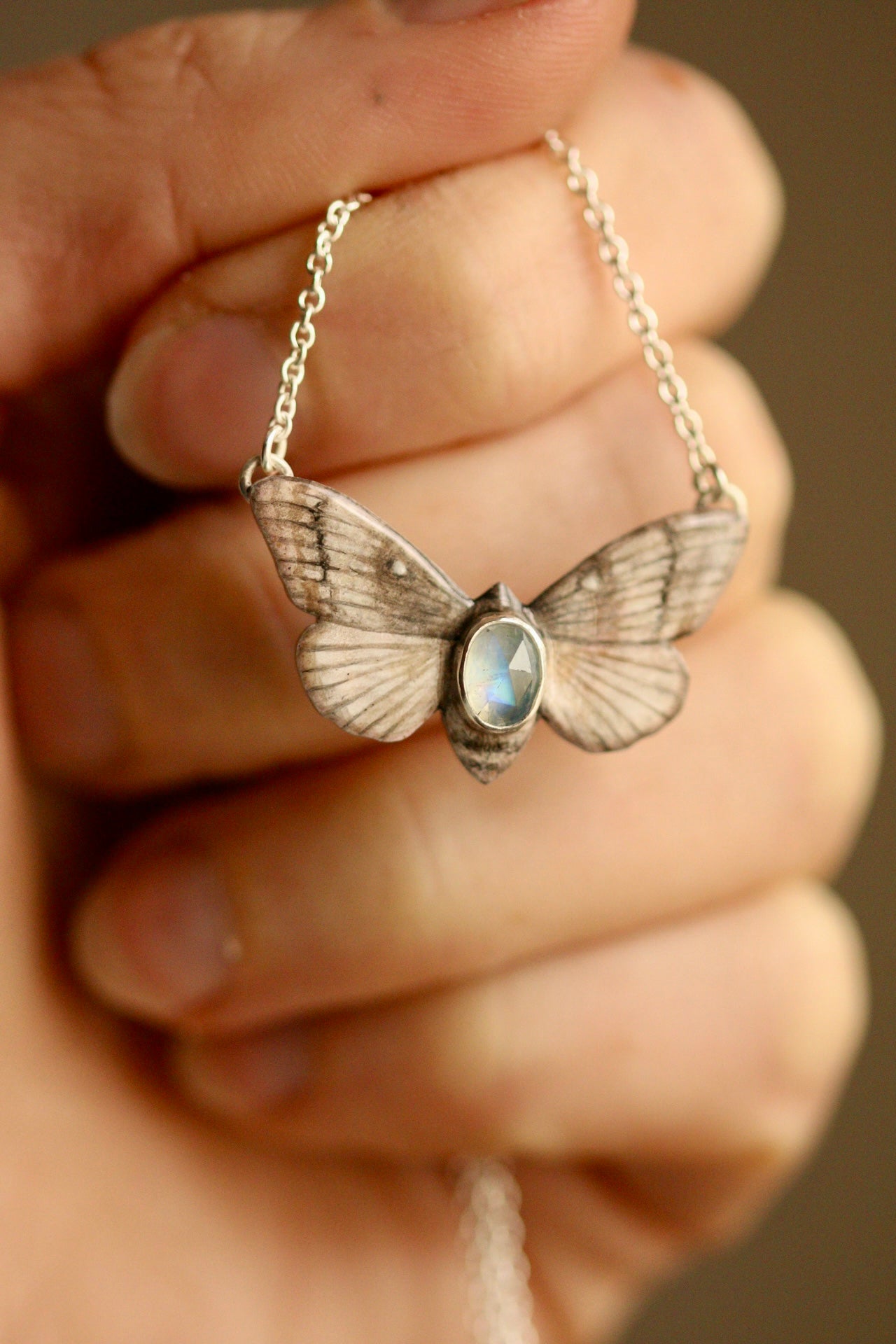 Pine-tree lappet moth pendant