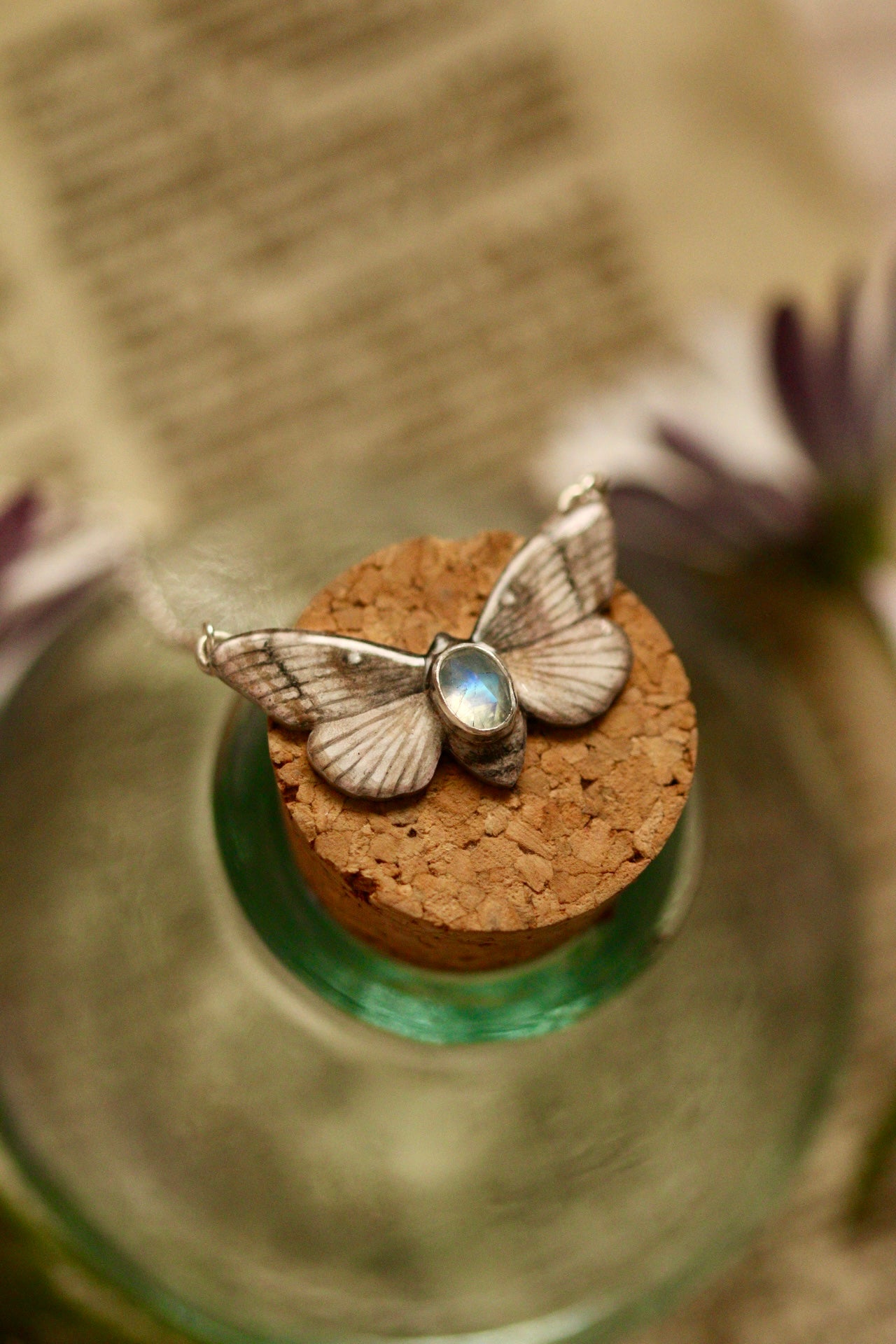 Pine-tree lappet moth pendant