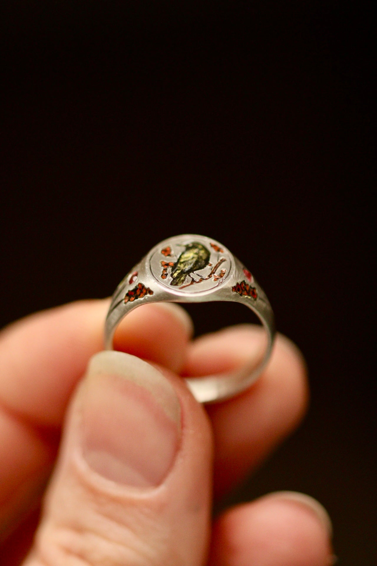 Crow signet ring (U.S. size 8.5)