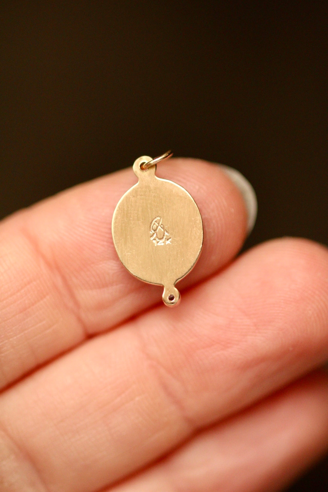 Blue heron pendant in solid 14k gold