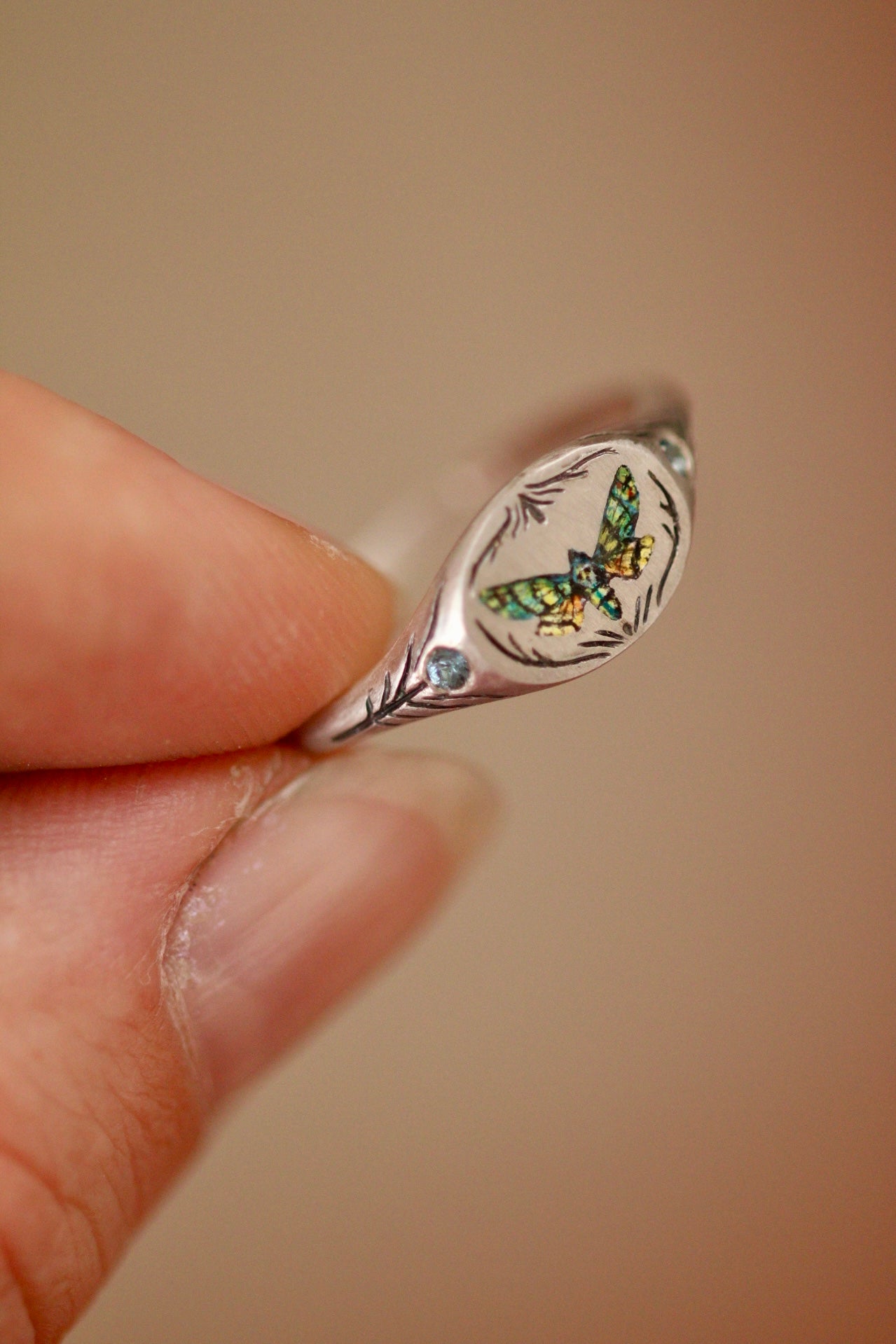 Enamel signet ring preorder