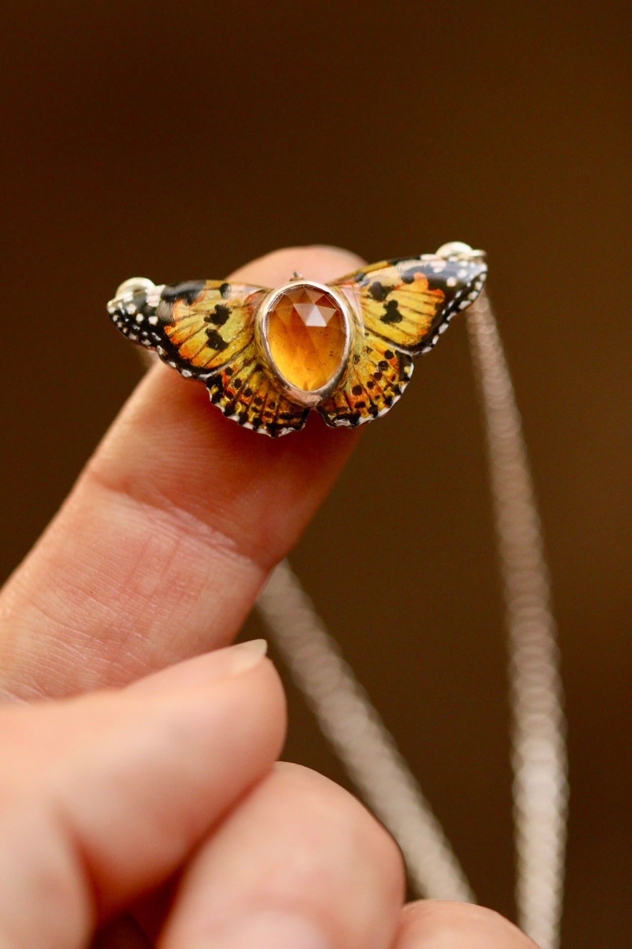 Painted lady butterfly pendant