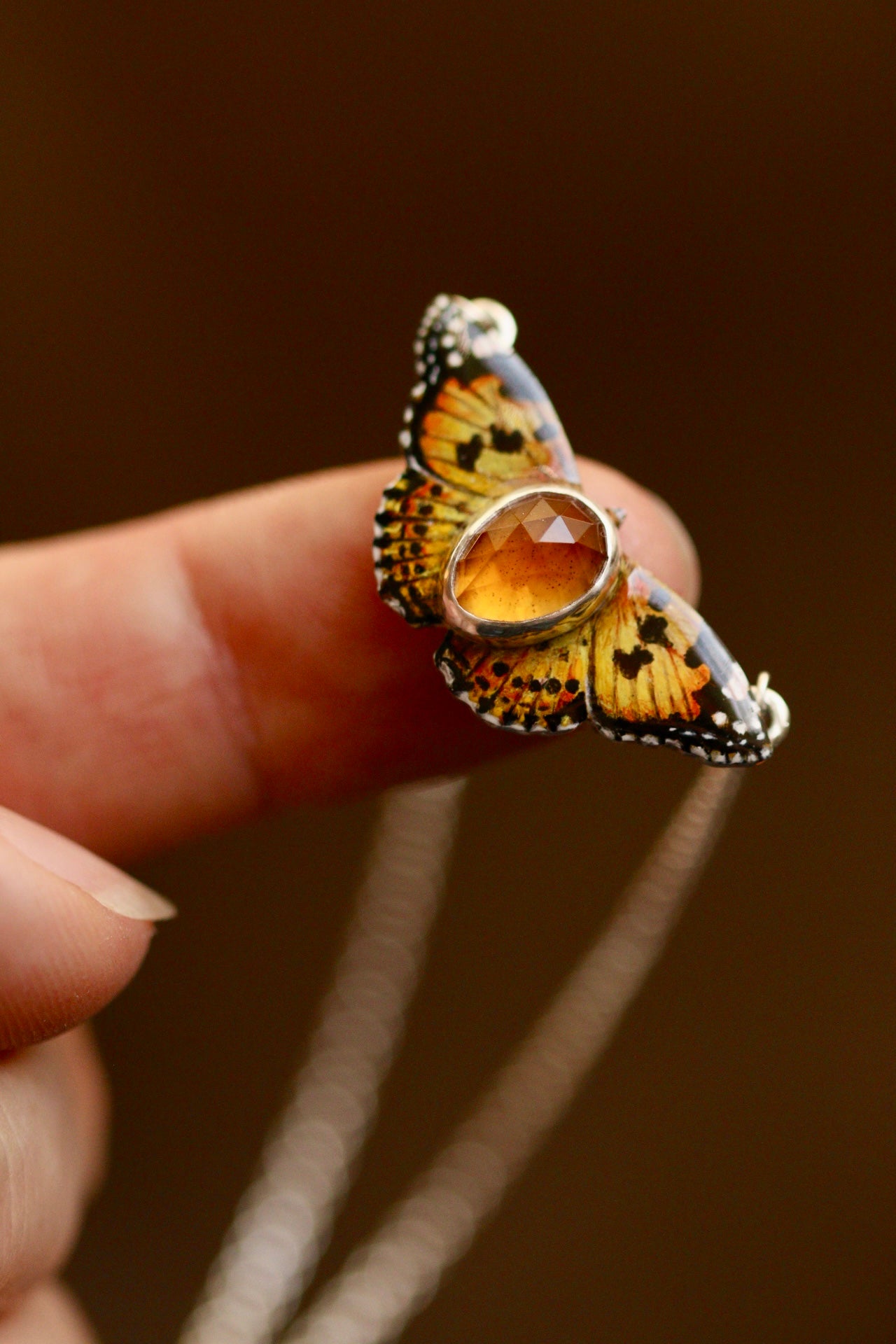 Painted lady butterfly pendant