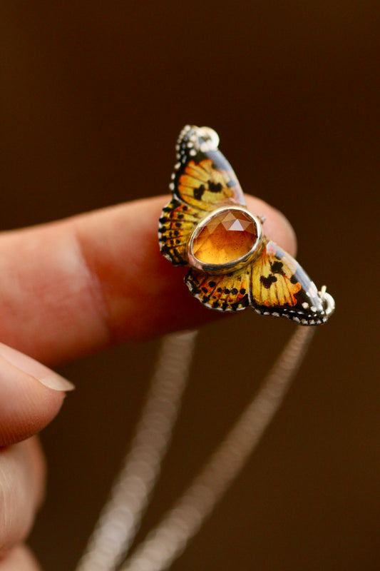 Painted lady butterfly pendant