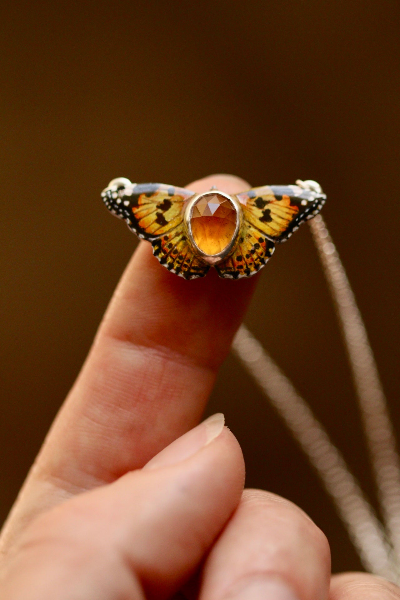 Painted lady butterfly pendant