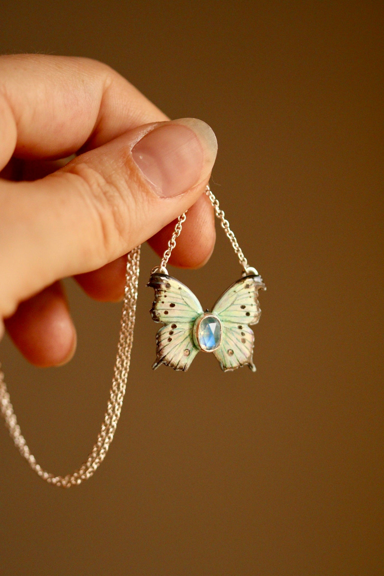 Mother-of-pearl butterfly pendant