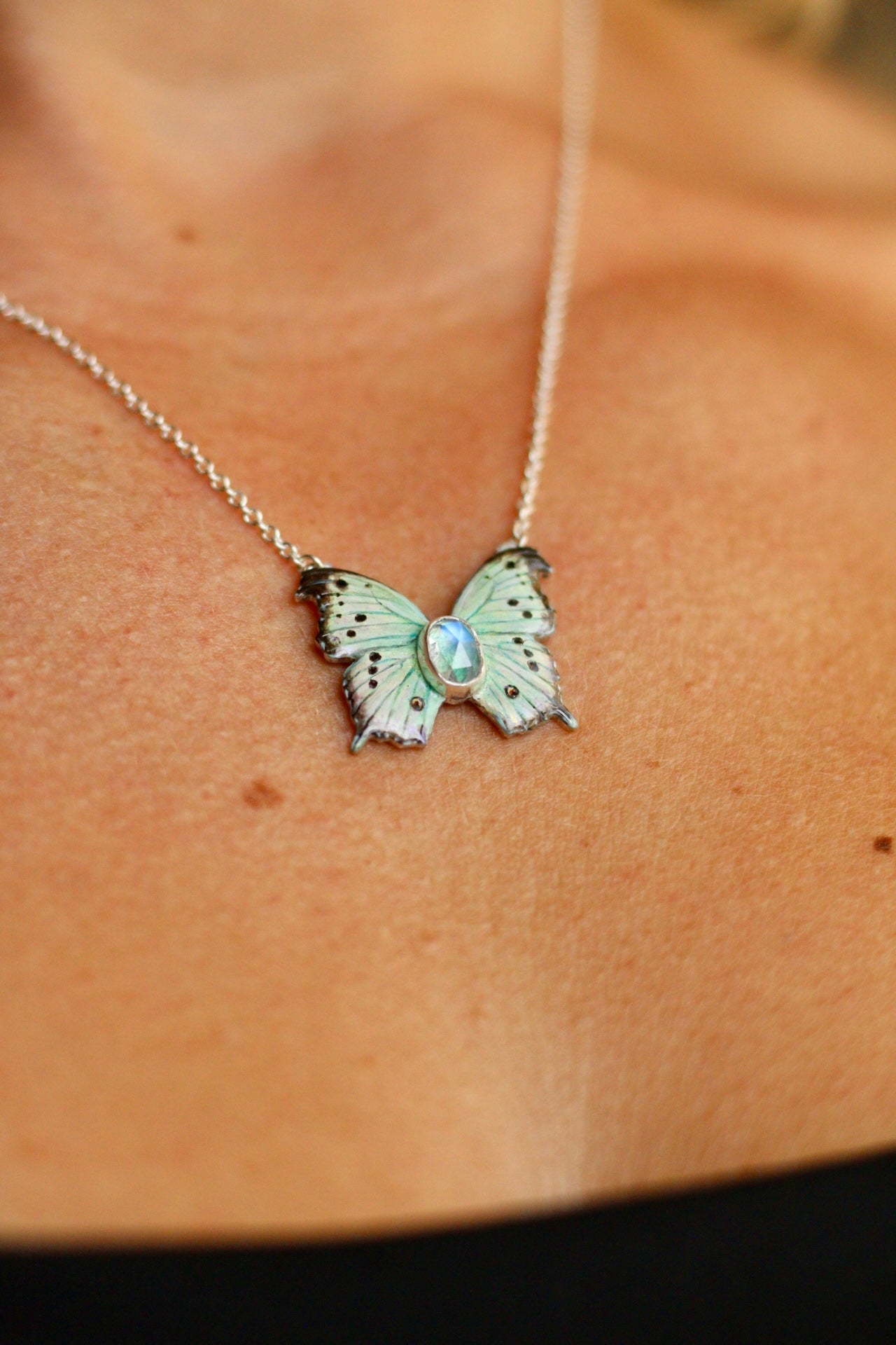 Mother-of-pearl butterfly pendant