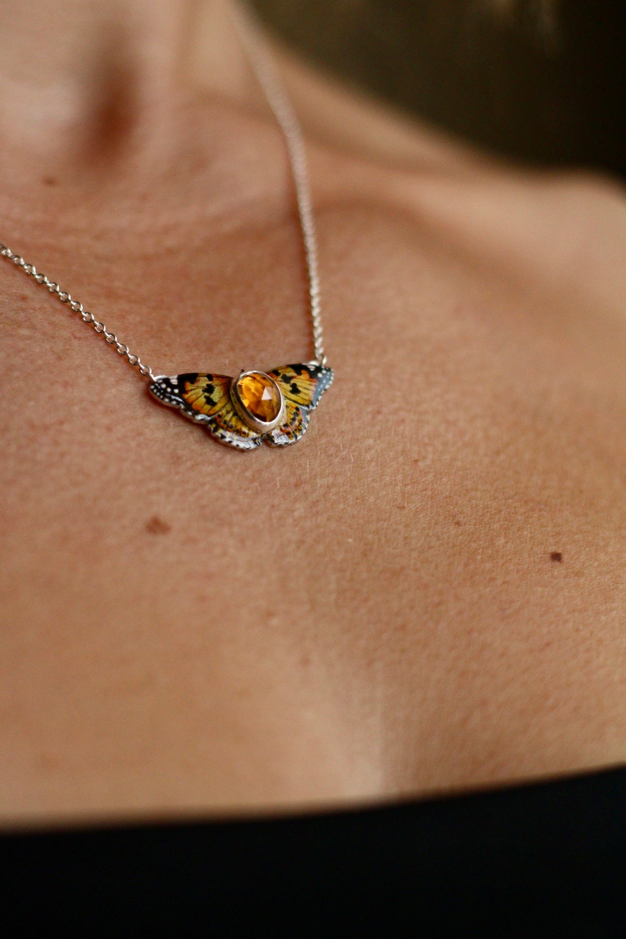 Painted lady butterfly pendant